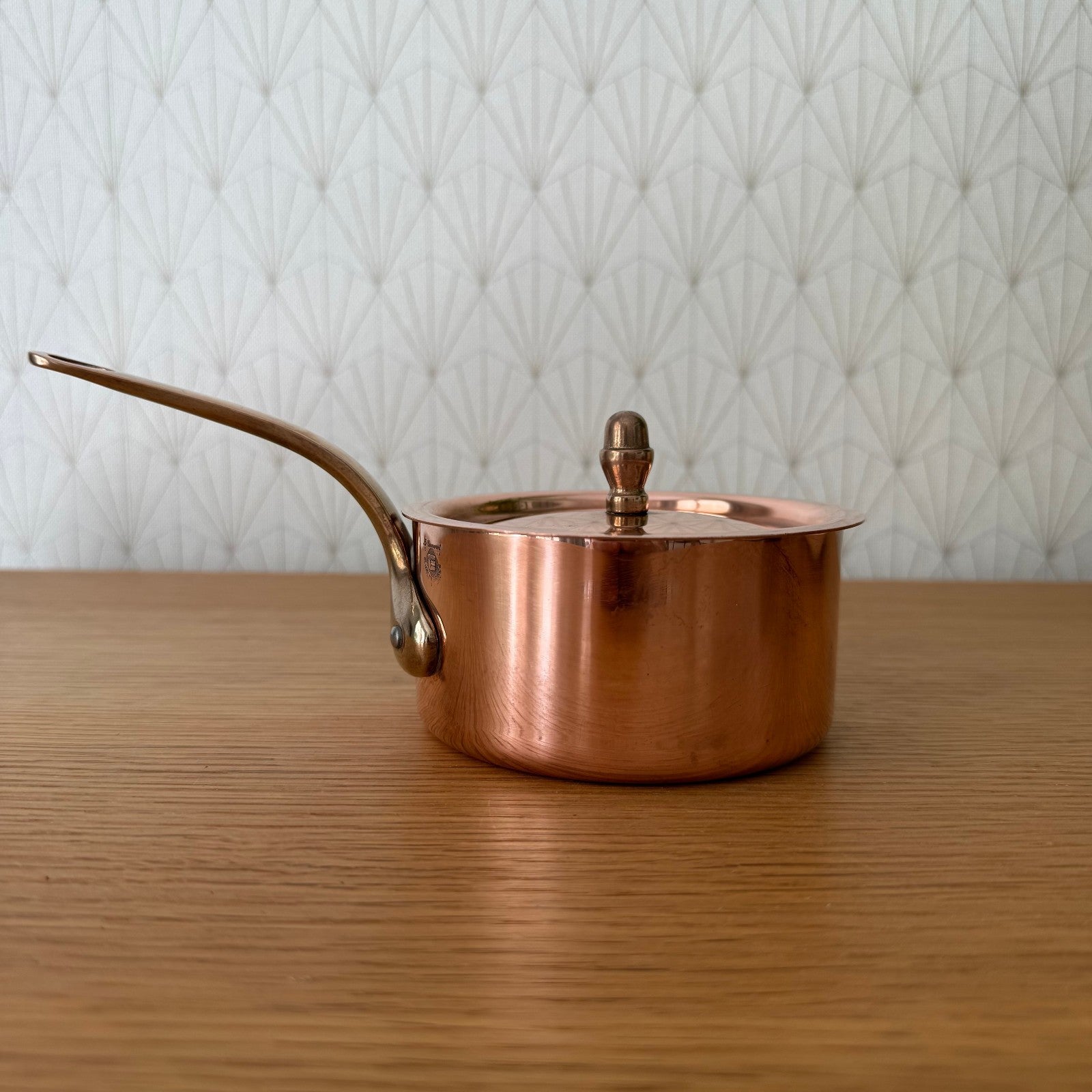 French Copper Saucepan Le Gourmet Vintage Tin Lined with Lid 2608259 Le Gourmet