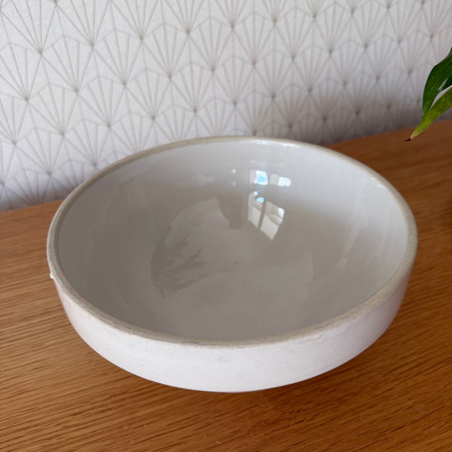 VINTAGE FRENCH STONEWARE SALAD MIXING BOWL TERRINE DIGOIN 8 1/4" 2904256