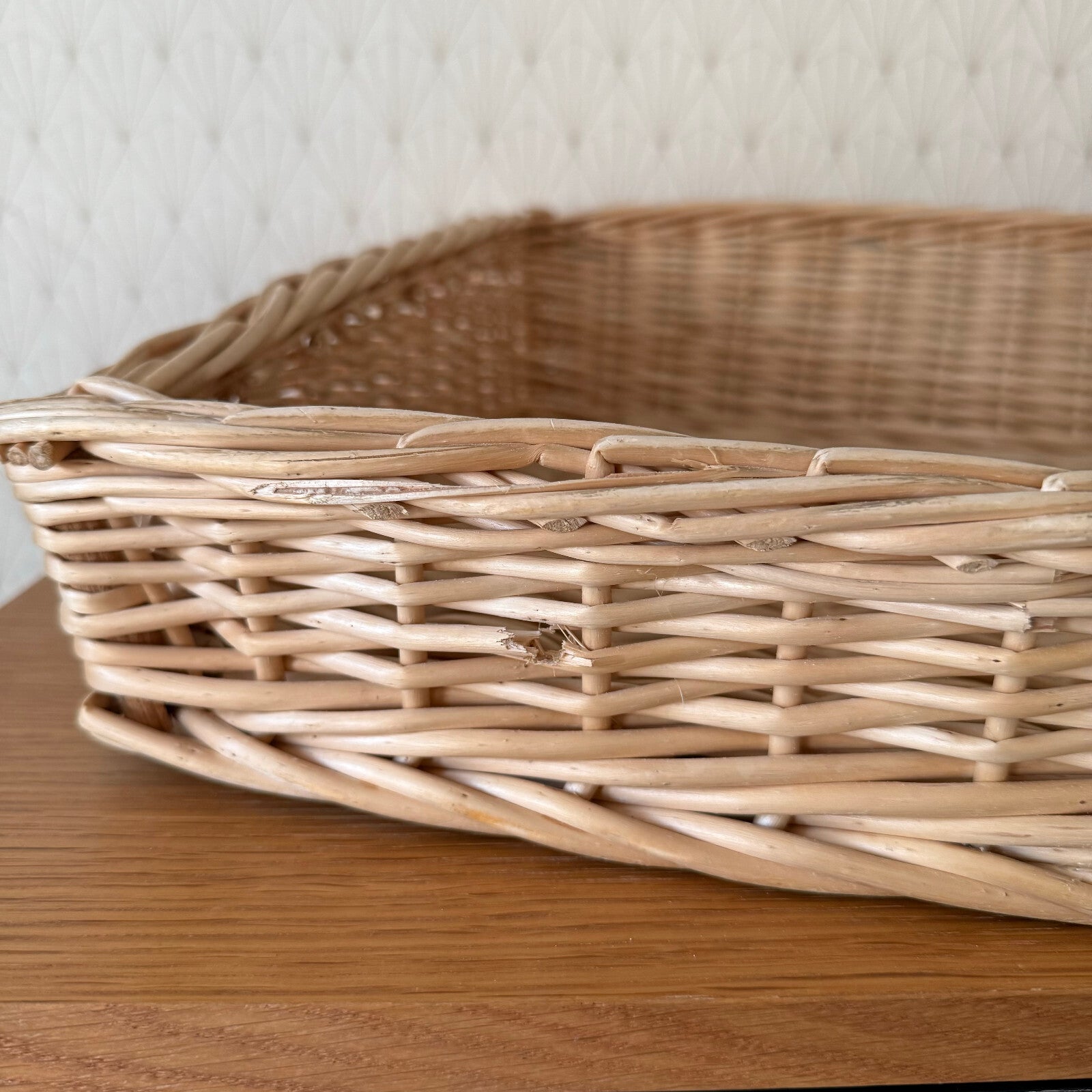 French Bread Basket Vintage Wicker Bakery Display Tray Rattan 0901252 Fleamarketfrance