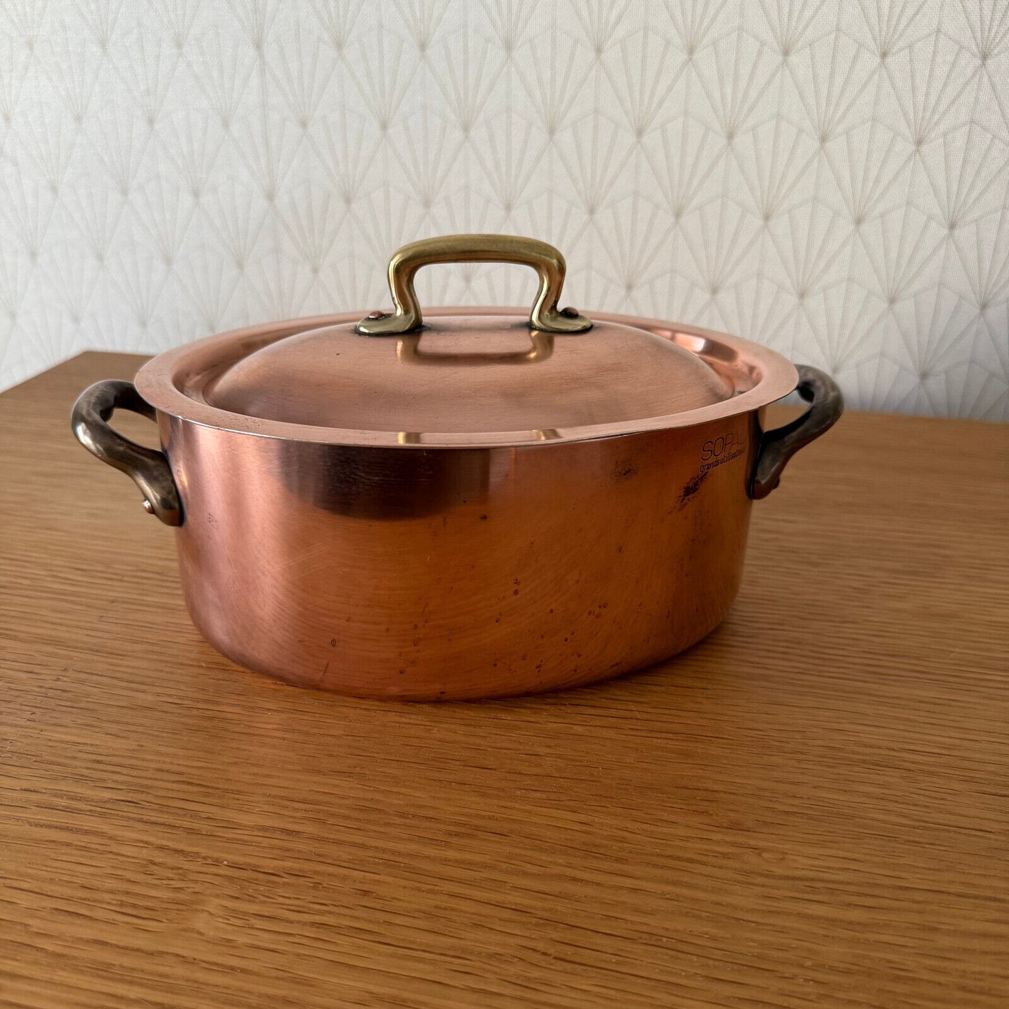 Vintage French stock pot Vtg Copper Cookware made in france 8 1/2" 0304258
