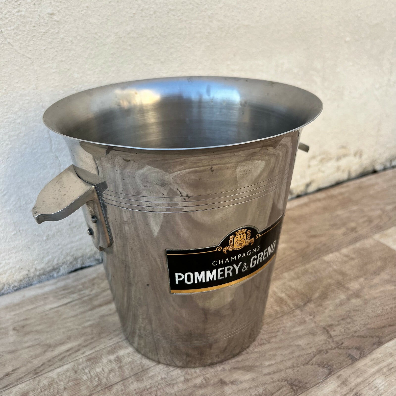 Vintage Pommery Champagne Ice Bucket French Silver Metal Bar Ware 04032221 Fleamarketfrance