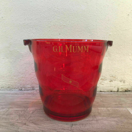 Vintage Mumm Champagne Ice Bucket Red Glass French Cooler 2108221 G.H.MUMM