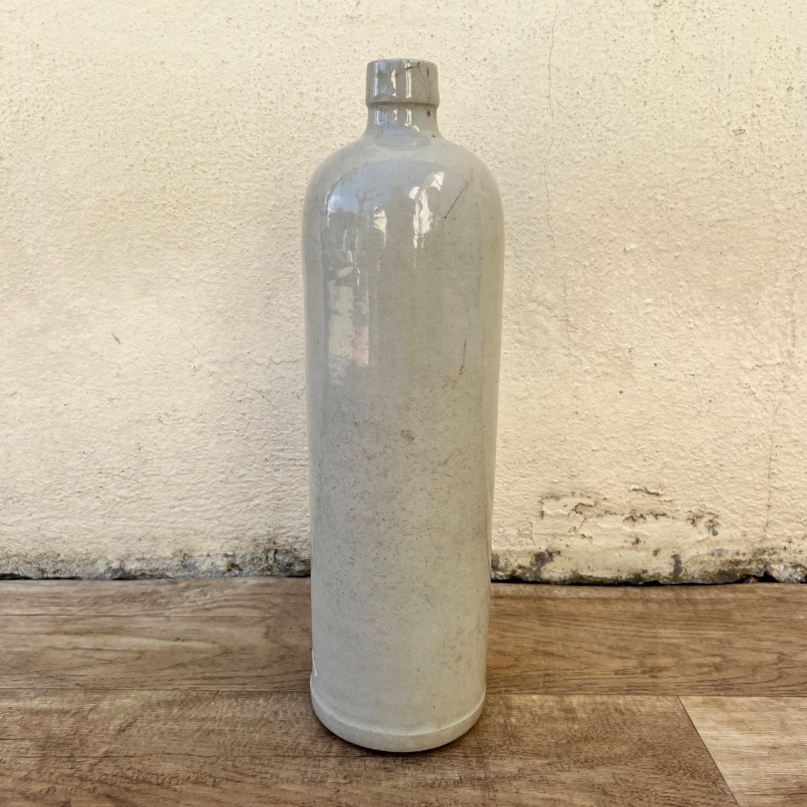 French Stoneware Bottle Vintage Ceramic Wine Water Jug Gray Pottery 2912252 Unmarked