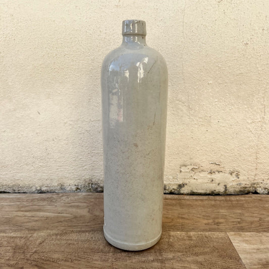 French Stoneware Bottle Vintage Ceramic Wine Water Jug Gray Pottery 2912252 Unmarked