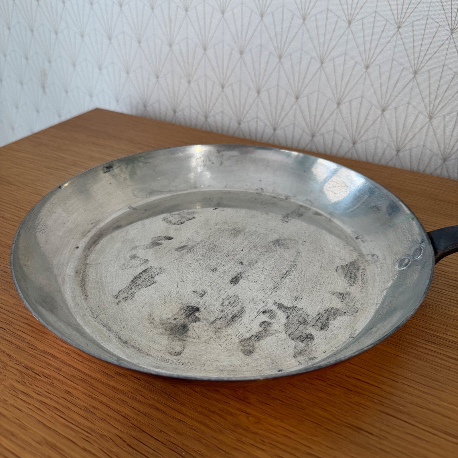 French Copper Sauteuse Pan Villedieu Tin Lined Professional Vintage 0505269 Unbranded