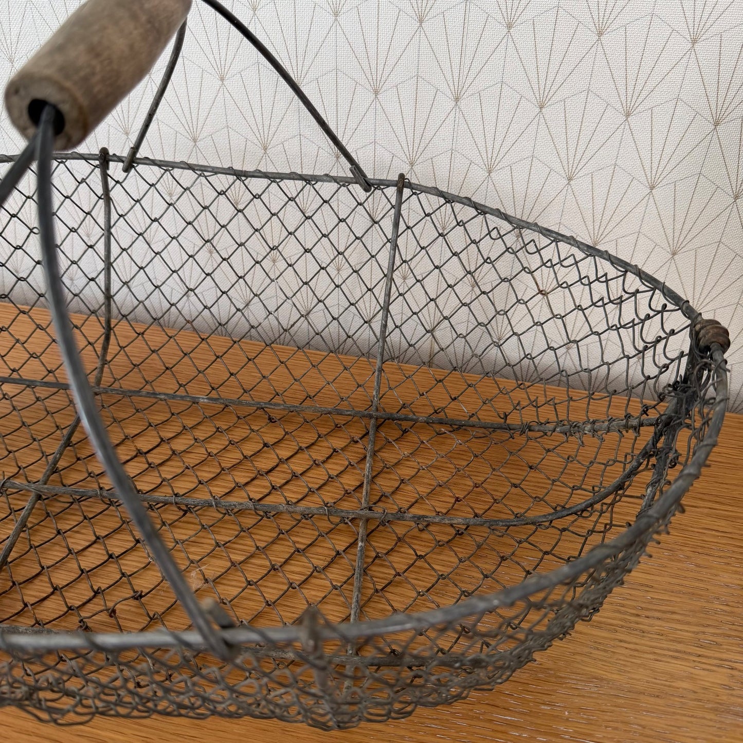 French Wire Basket Harvesting Vintage 0409265