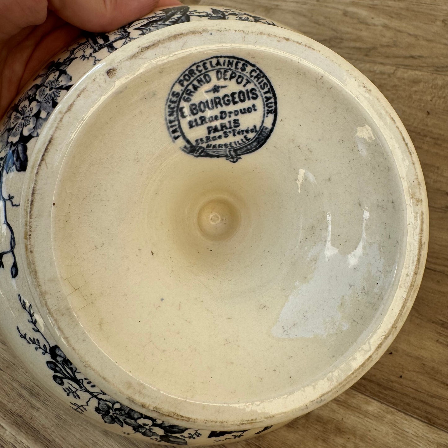 French transferware compote pedestal fruit bowl E. Bourgeois Paris 1712251 Fleamarketfrance