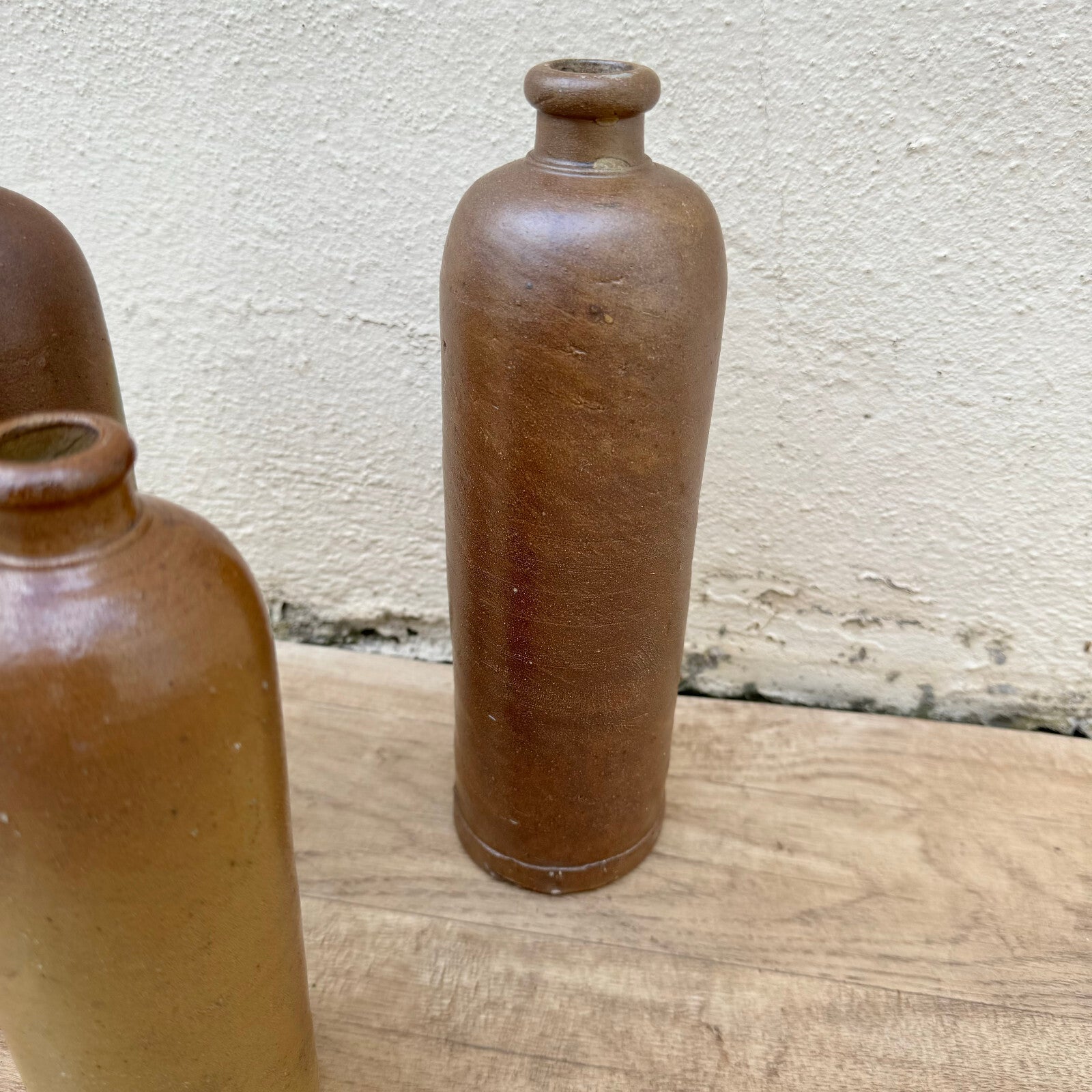 3 Vintage French Stoneware alcohol Wine Bottle water 1512253 Unmarked