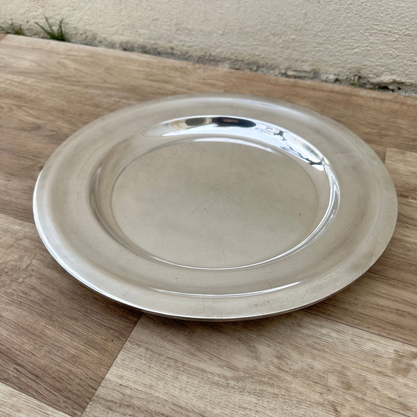 Christofle Silverplate Tray Round French Vintage Serving Platter 1612237 BIG CHRISTOFLE