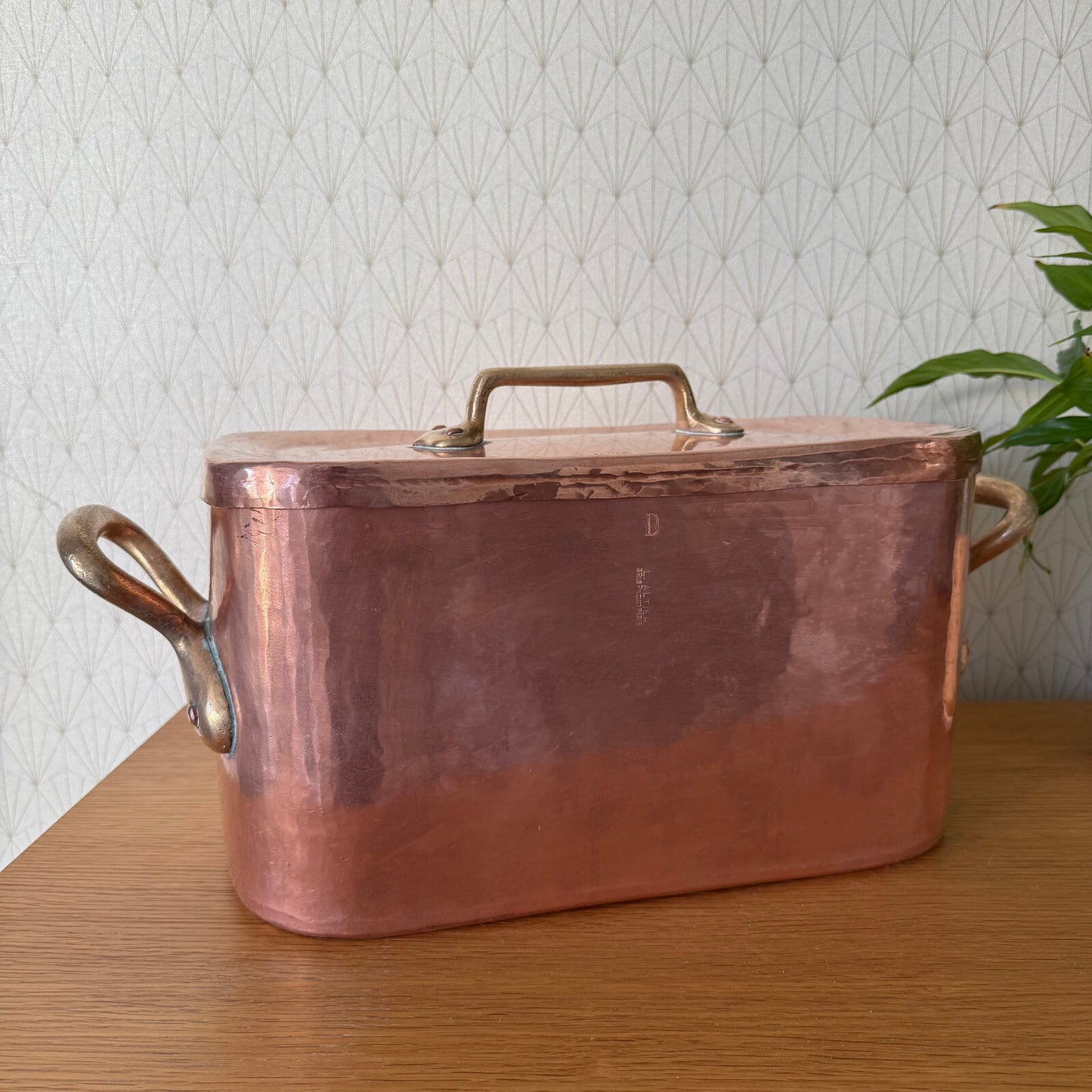 Antique ALTIER  dovetailed Daubiere French stock pot Copper Cookware 15" 1904259