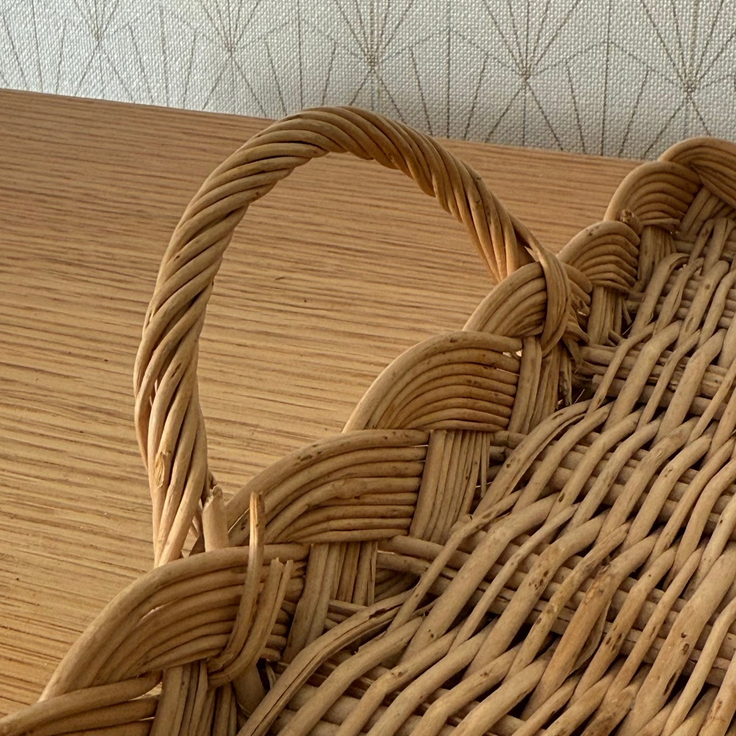 French Wicker Tray Vintage Rattan Bakery Serving Basket Display 04072518 Fleamarketfrance