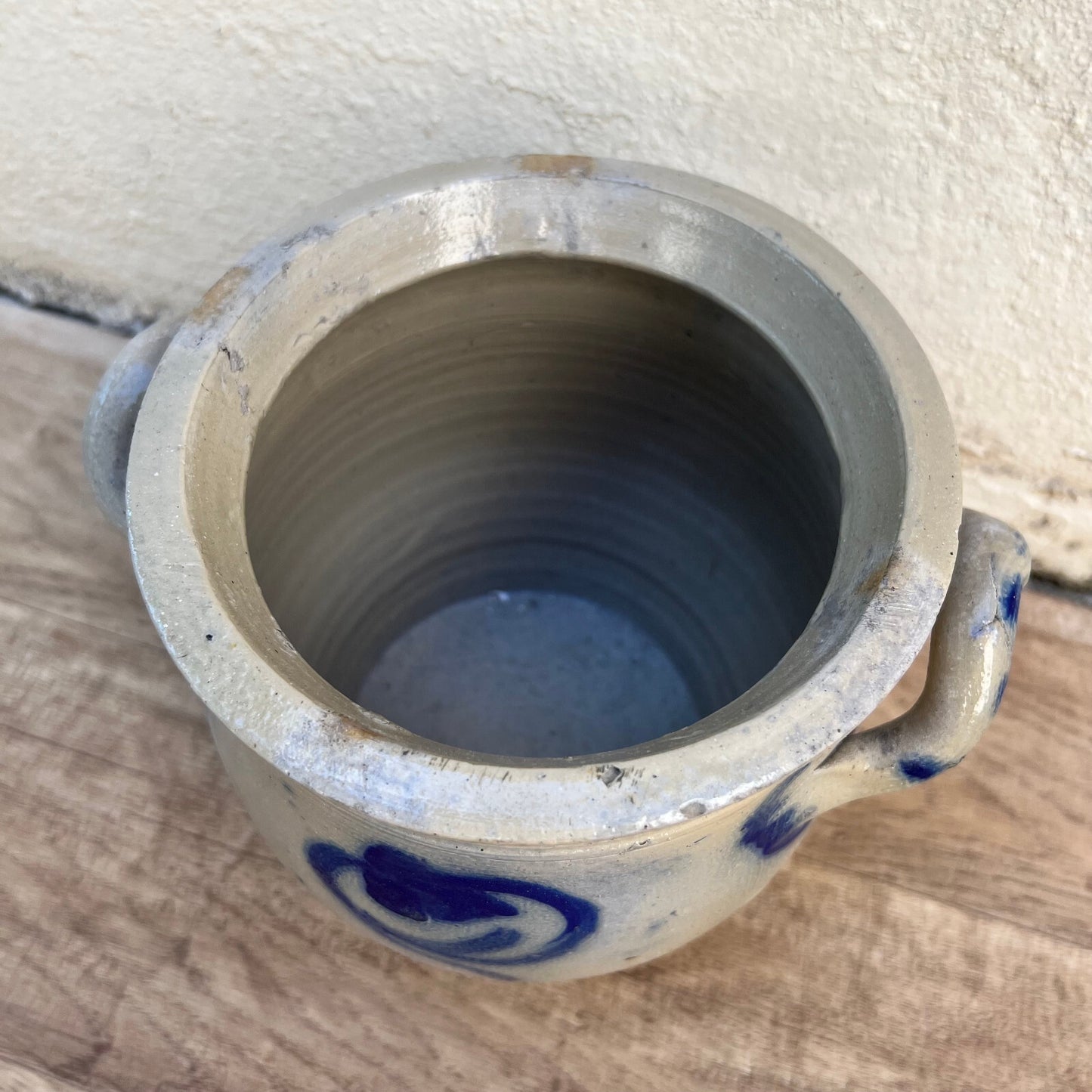 HANDMADE French GLAZED GREY ANTIQUE FRENCH LARGE STONEWARE Alsacian 0706224 Unmarked
