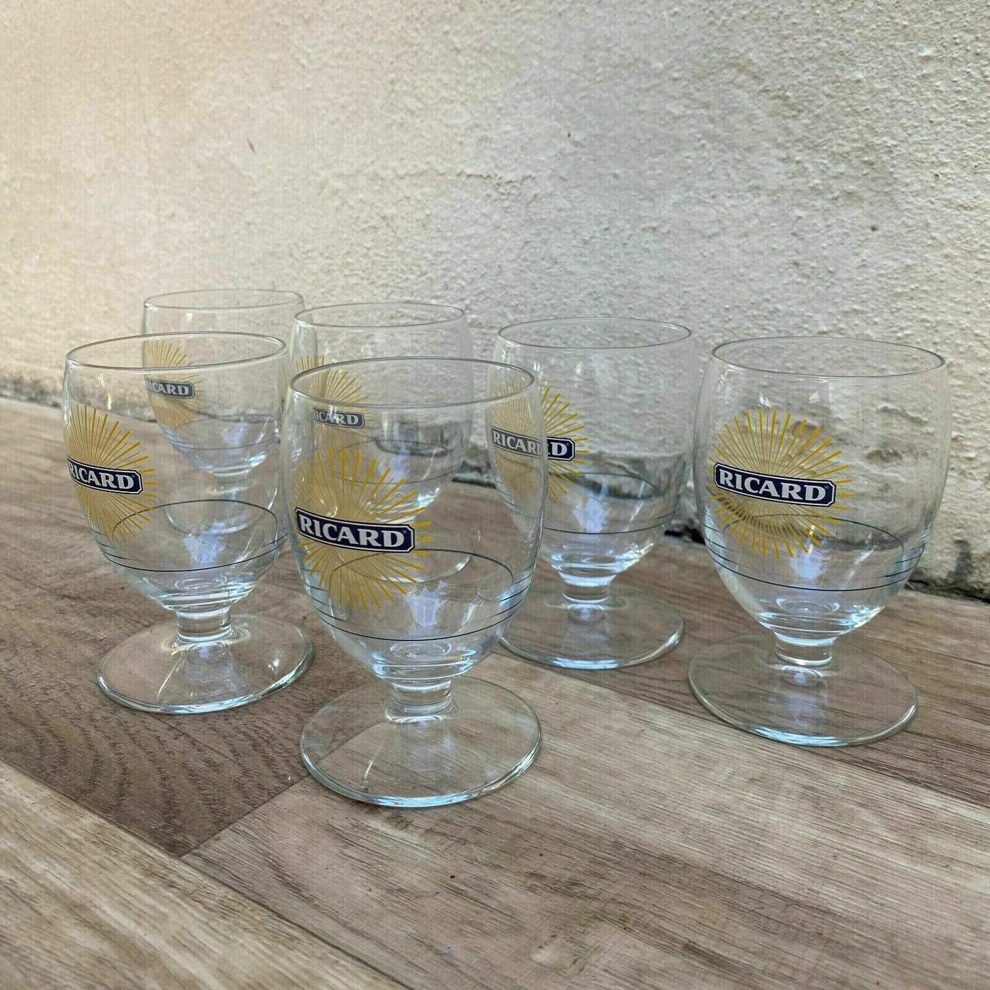 Vintage Ricard Pastis Glasses French Aperitif Stemware Set of 6 0305261 Ricard