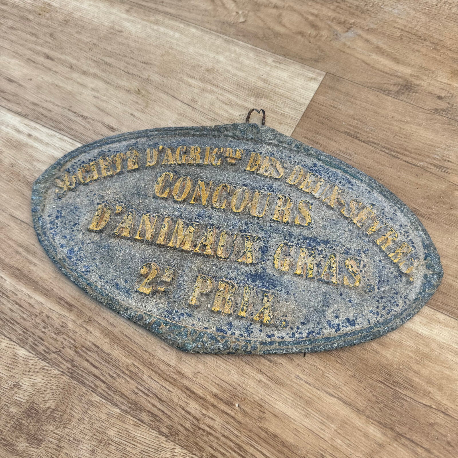 French Agricultural Trophy Plaque Cast Iron Vintage Award Deux Sevres 2507249 Fleamarketfrance