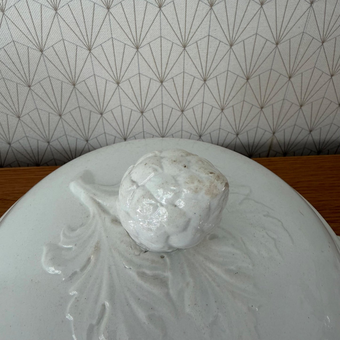 Antique French Soup Tureen White Ceramic Footed Bowl 1408263 Fleamarketfrance