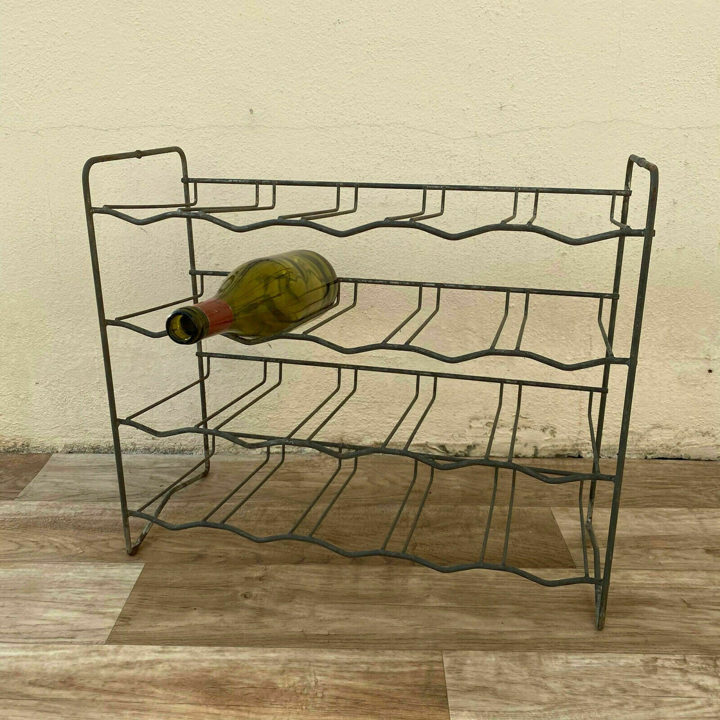 VINTAGE French METAL 20 WINE BOTTLE RACK 1950 old style 16062124 - Fleamarketfrance