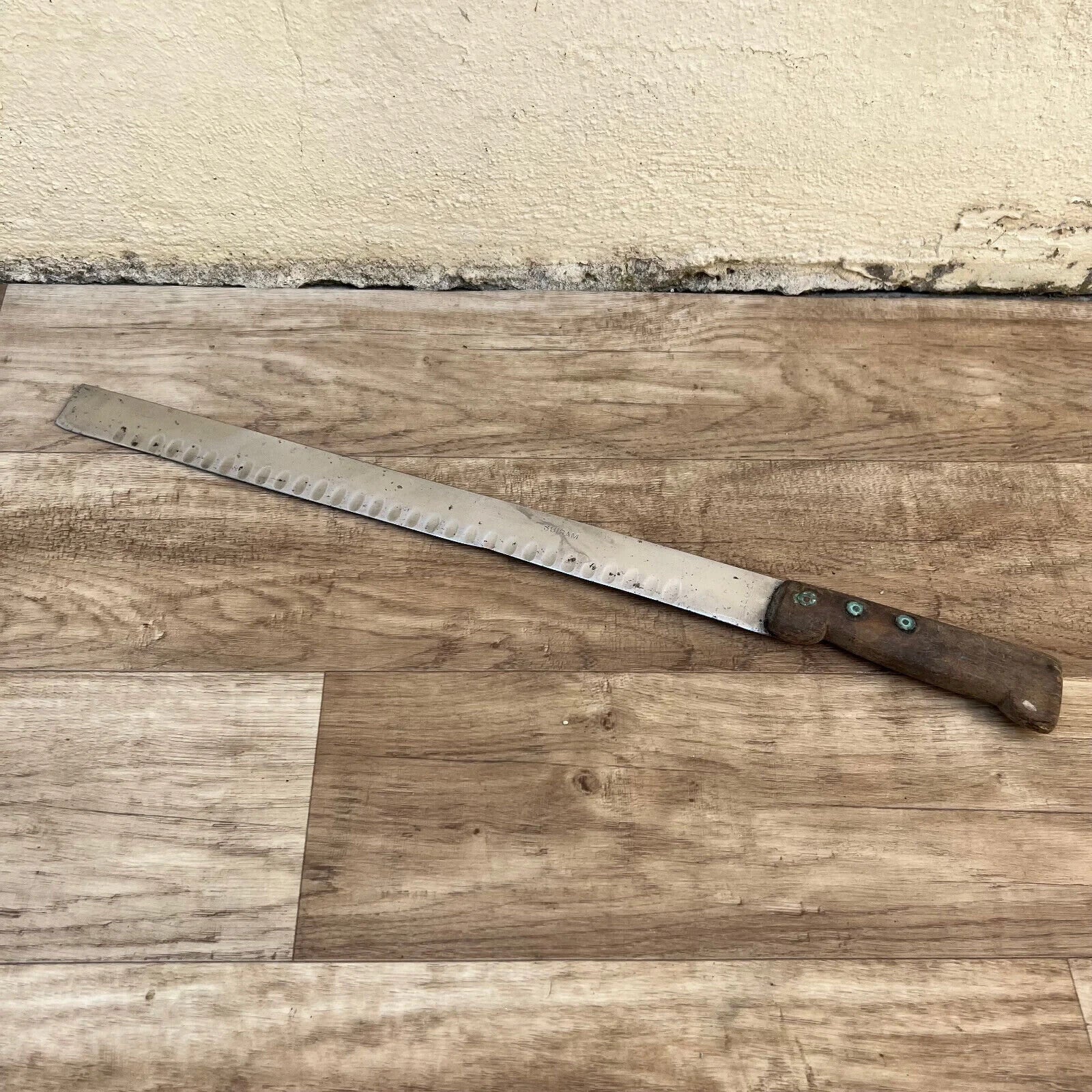 French Vintage SUIRAM Ham Salmon Slicer Knife 19.5" Butcher Tool 2111221 Unbranded