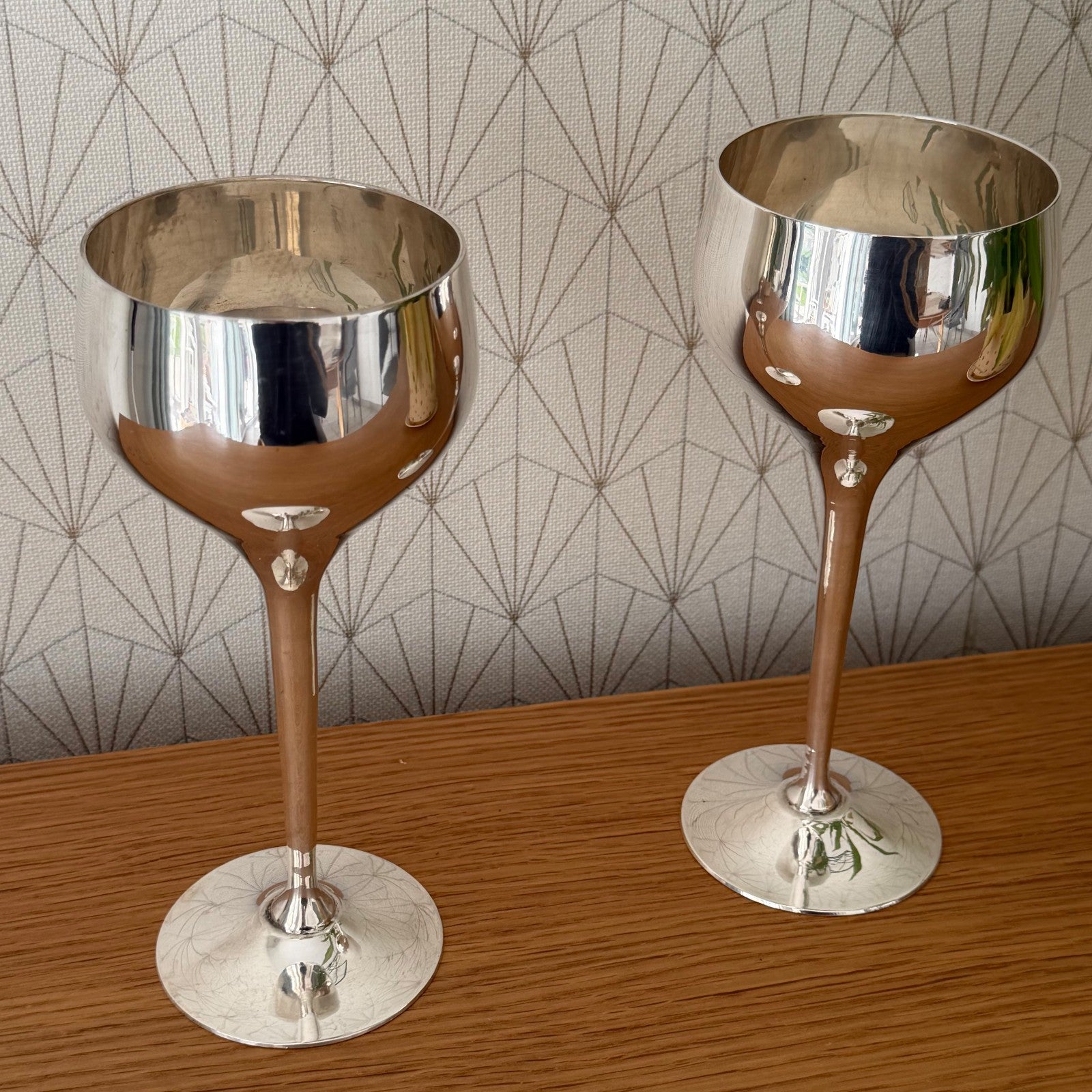 Vintage french silverplate champagne glasses 1305261 Unbranded