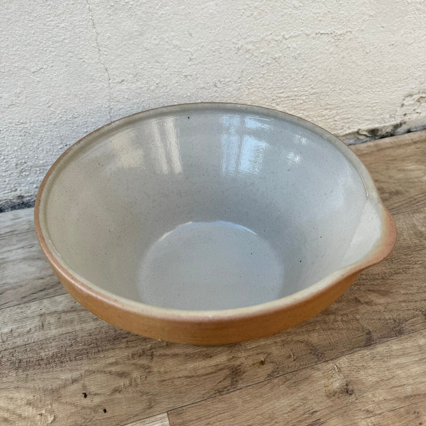 VINTAGE FRENCH GLAZED STONEWARE SALAD MIXING BOWL TERRINE TIAN 9" 0911239 - Fleamarketfrance