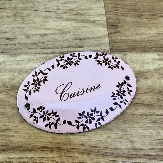 French Enamel Kitchen Sign Cuisine Door Plaque Vintage Home Decor 17092314 Unbranded