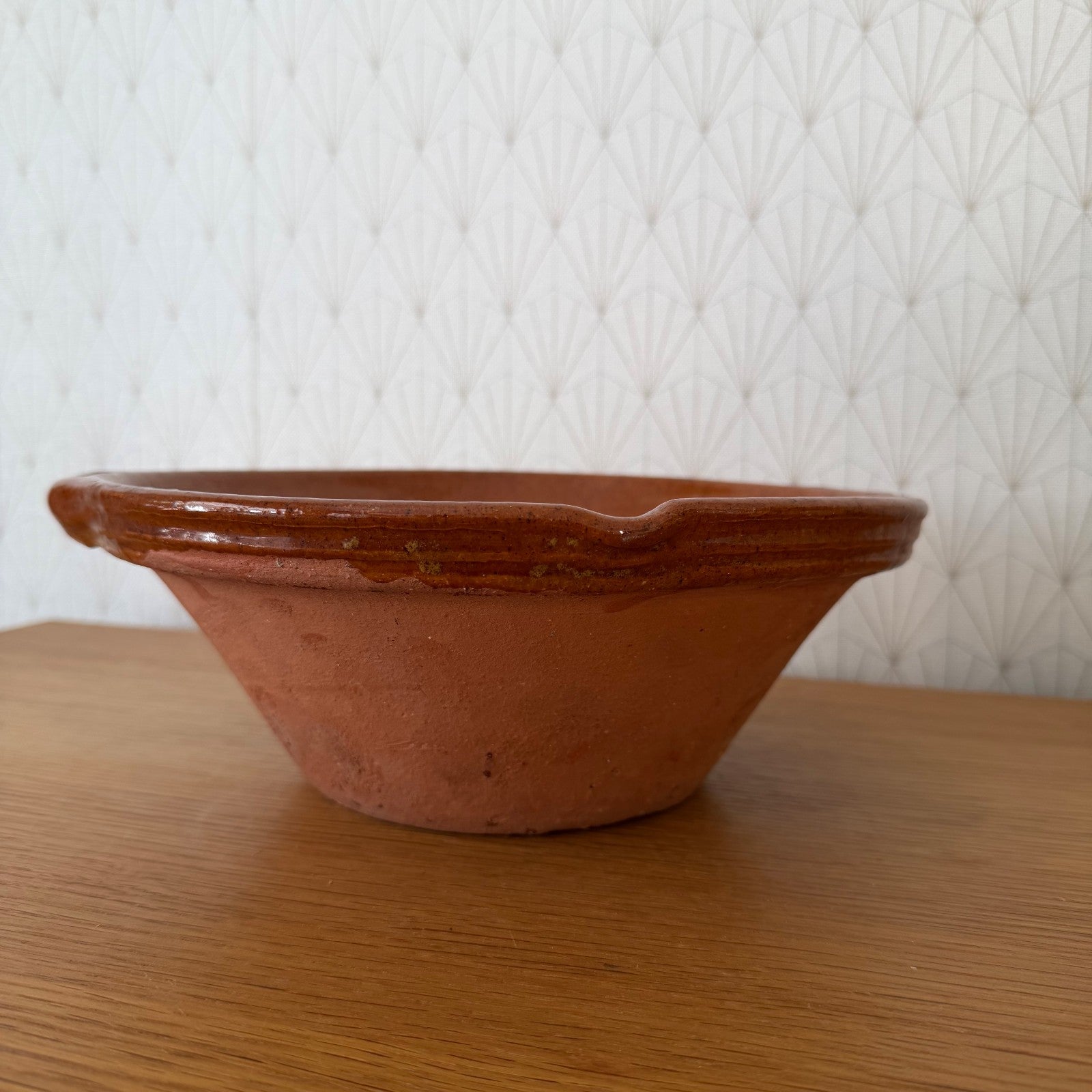 Vintage French Terracotta Glazed Rustic Pottery Mixing Tian Bowl 14072612 Fleamarketfrance