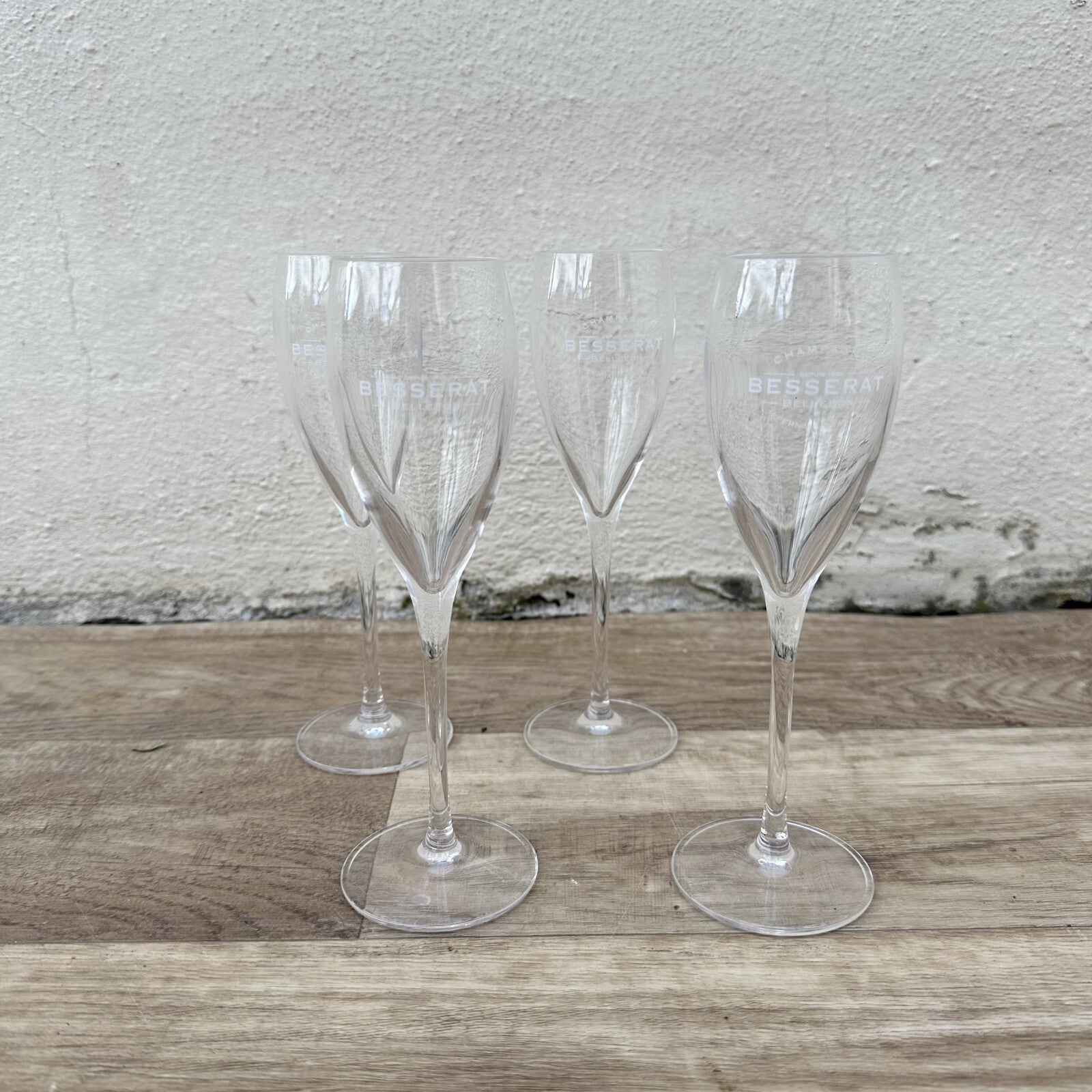 Set 4 Besserat Bellefon Champagne Flutes Crystal Glasses France 12092432 Besserat de Bellefon