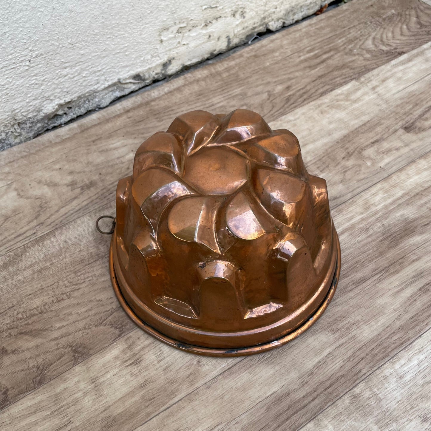 French Copper Bundt Cake Mold Vintage Jelly Pan 20cm 8" Fluted 16092410 Fleamarketfrance