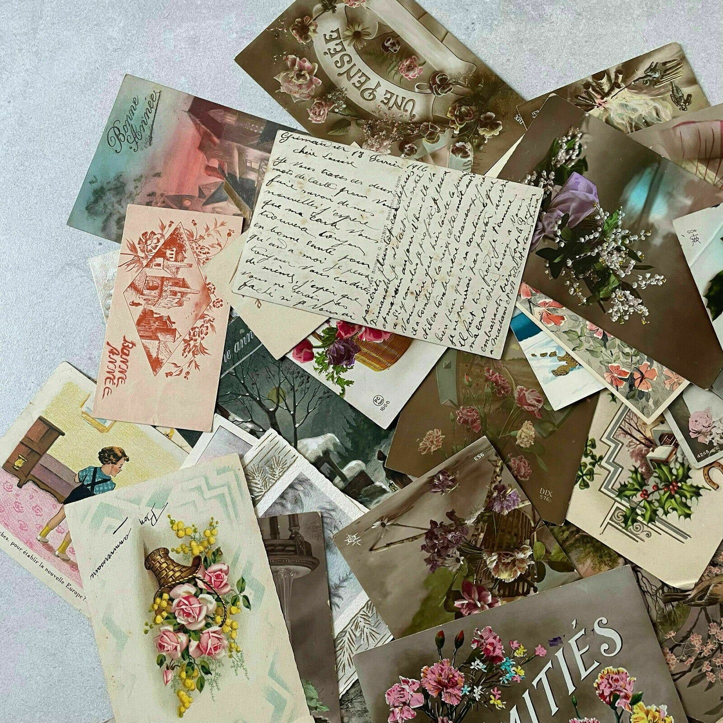 French Vintage Postcards Collection Greeting Cards 1900-1950 1510213 Fleamarketfrance