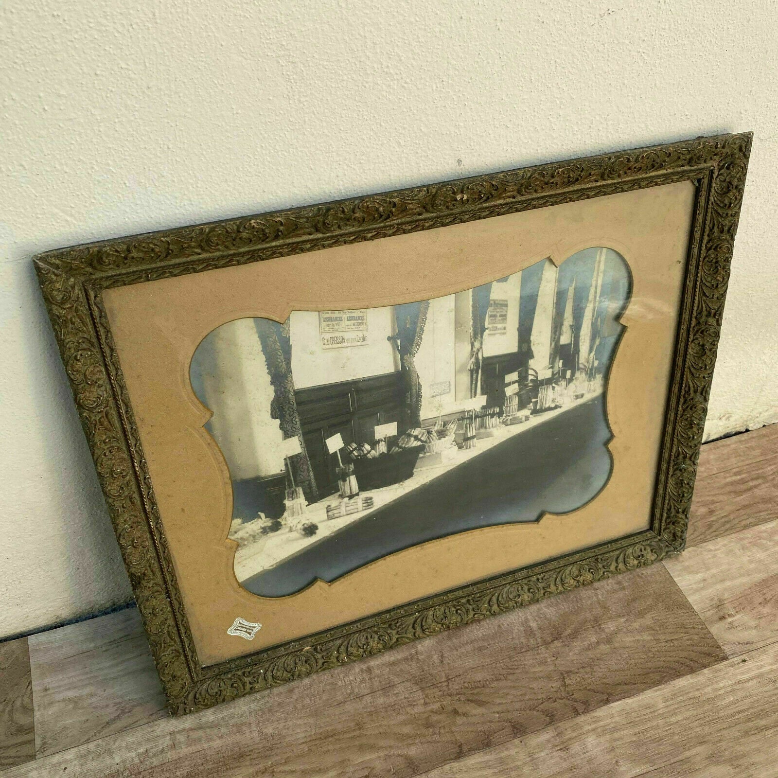 Vintage LARGE 1900s French Style shop picture france framed 18072011 - Fleamarketfrance