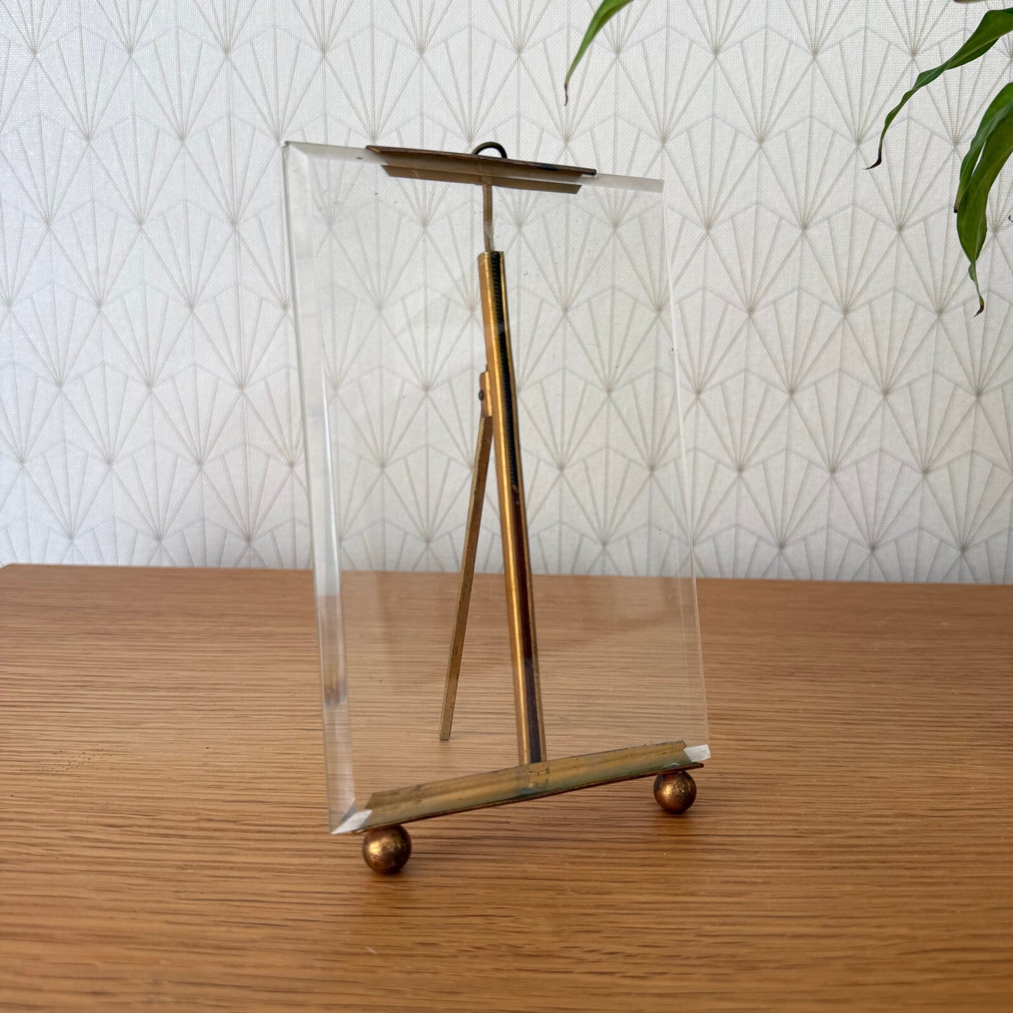 Vintage French Brass Art Deco Picture Frame Glass Stand 7x4 12062510 Fleamarketfrance