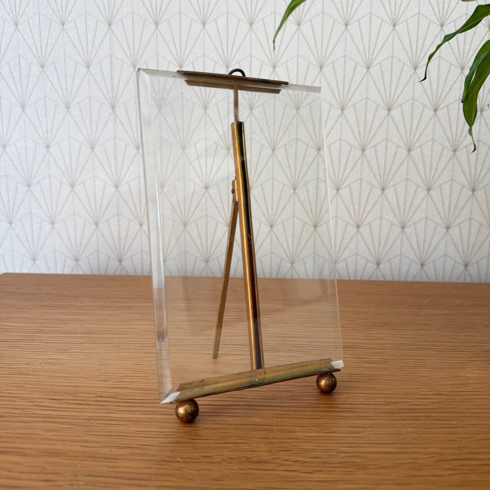 Vintage French Brass Art Deco Picture Frame Glass Stand 7x4 12062510 Fleamarketfrance