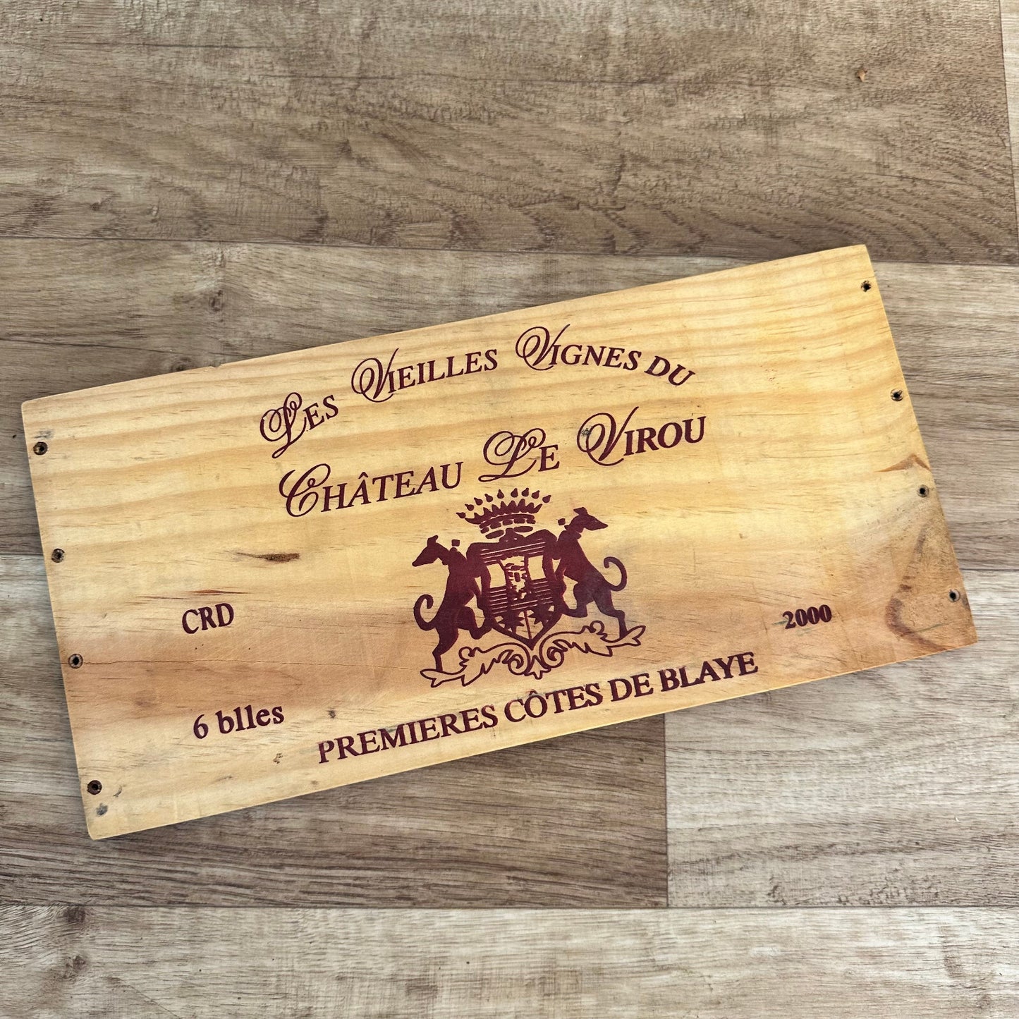 French Wine Crate Panel Chateau Le Virou Vintage Wall Decor 10022441 Château Le Virou
