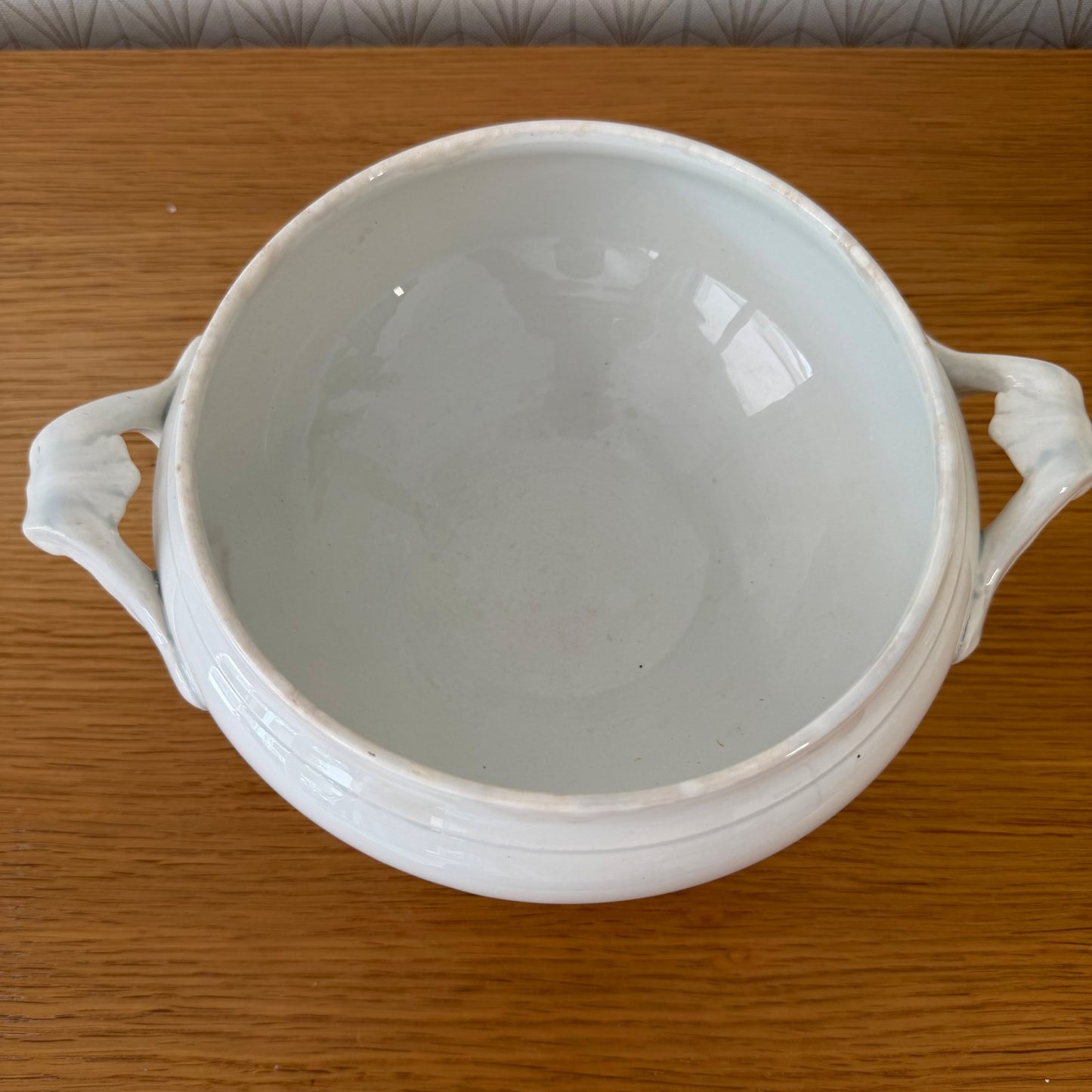 French White Earthenware Tureen Creil Montereau Terre de Fer Vintage 10062611 Fleamarketfrance : French vintage and antique decor