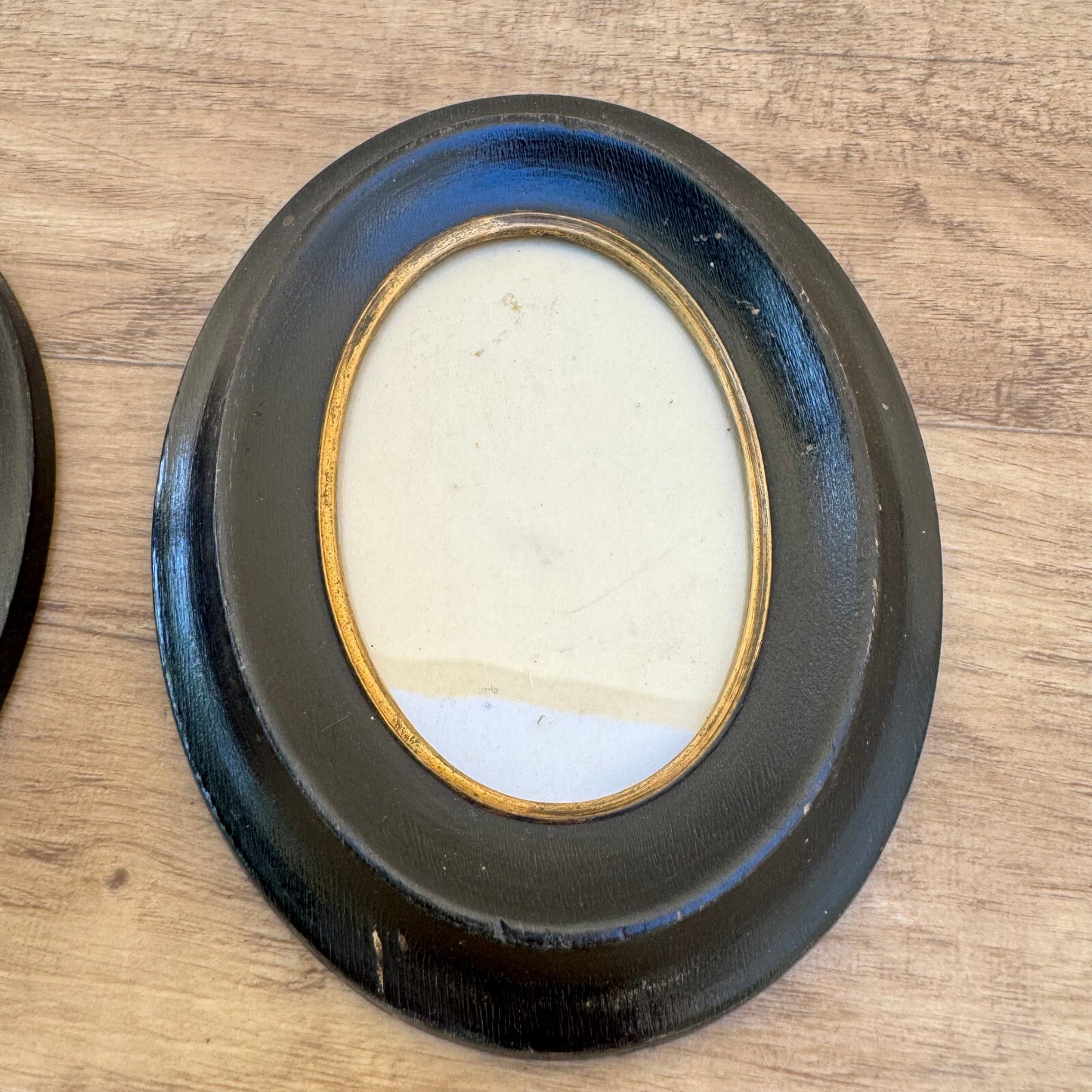 Antique French Napoleon III Black Wood Oval Frames Reliquary 1810232 Fleamarketfrance