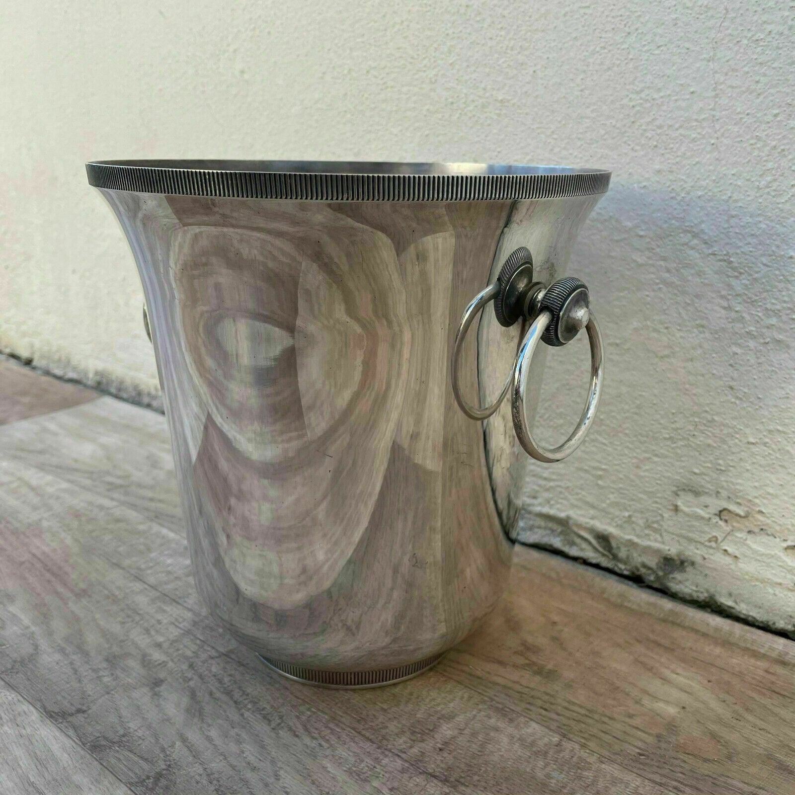French Champagne Bucket Vintage Silver Plated Ice Cooler Ring Handles 27082111 Fleamarketfrance