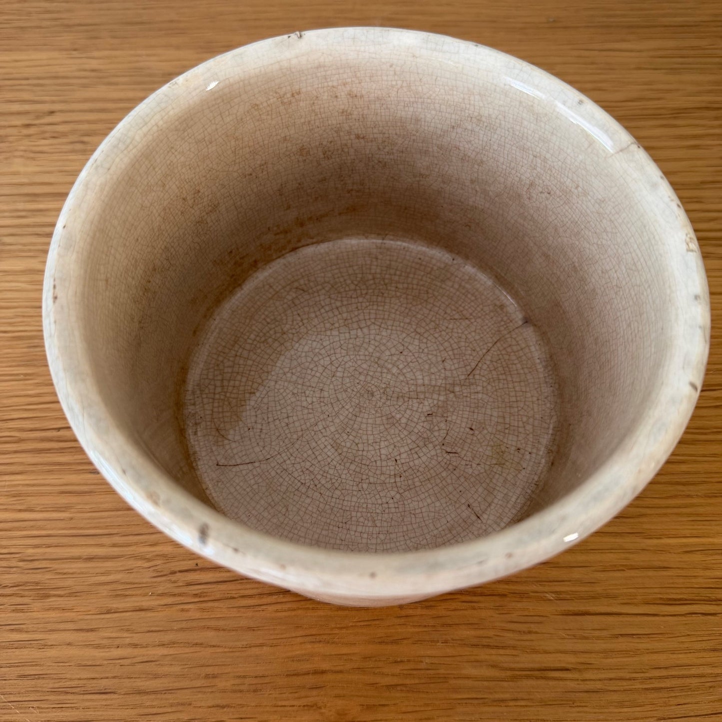 Antique French Confit Pot Creil Montereau Crackle Glaze Ceramic 1006263