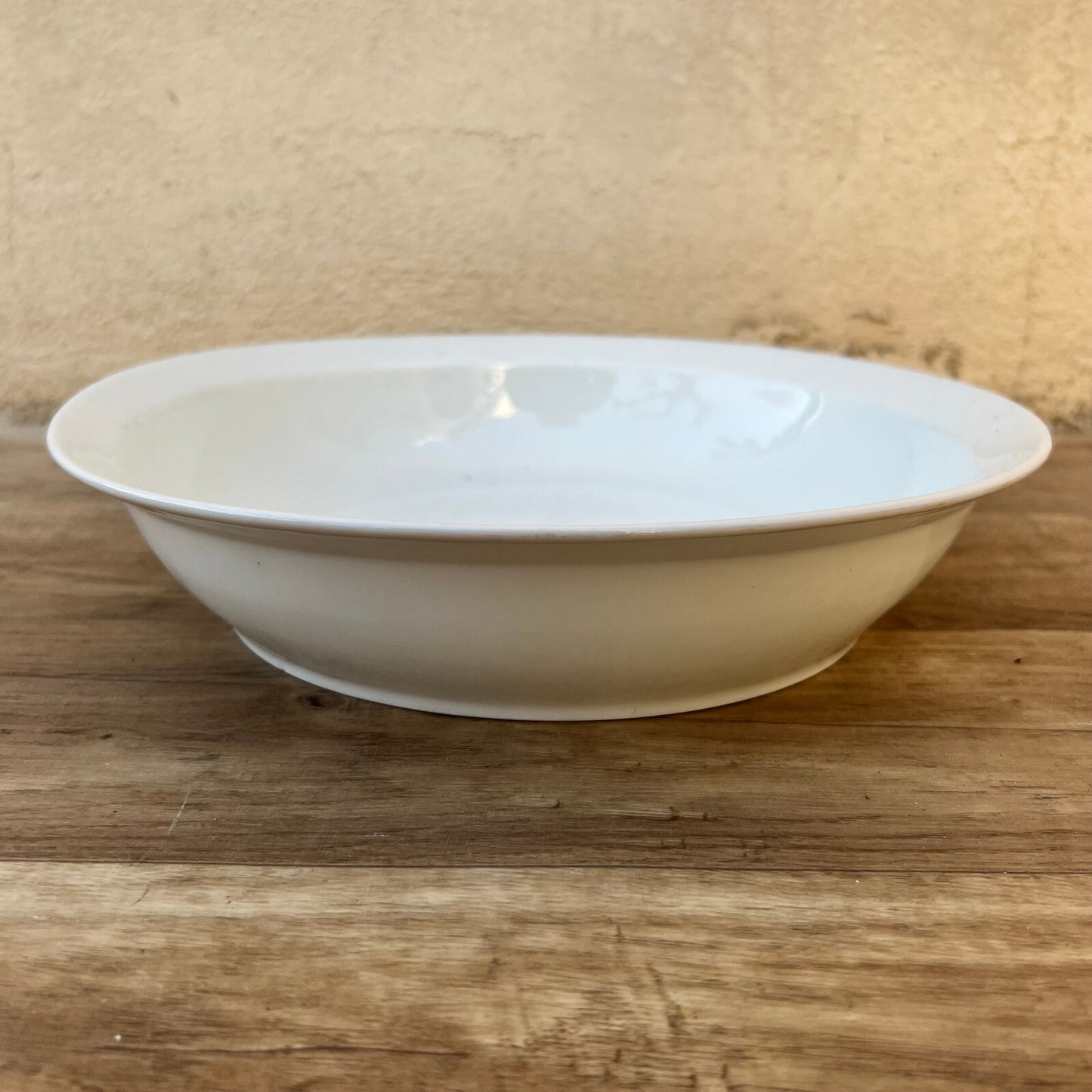 French Vintage Porcelain Bowl White Fruit Serving Farmhouse 1950s 2609228 Unmarked