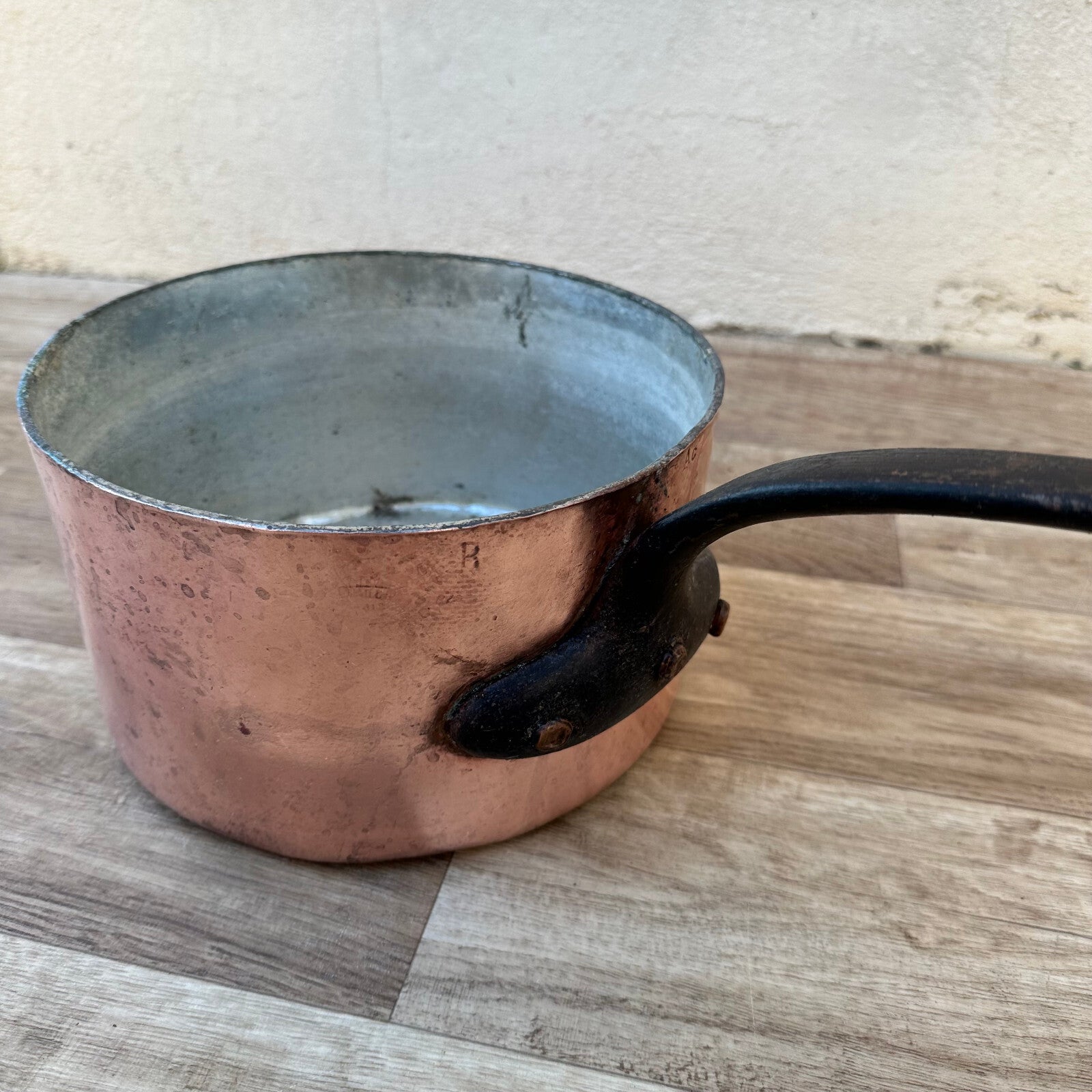 Antique French Copper Saucepan Dehillerin Paris Tin Lined 23cm 3mm 0703233 Unbranded