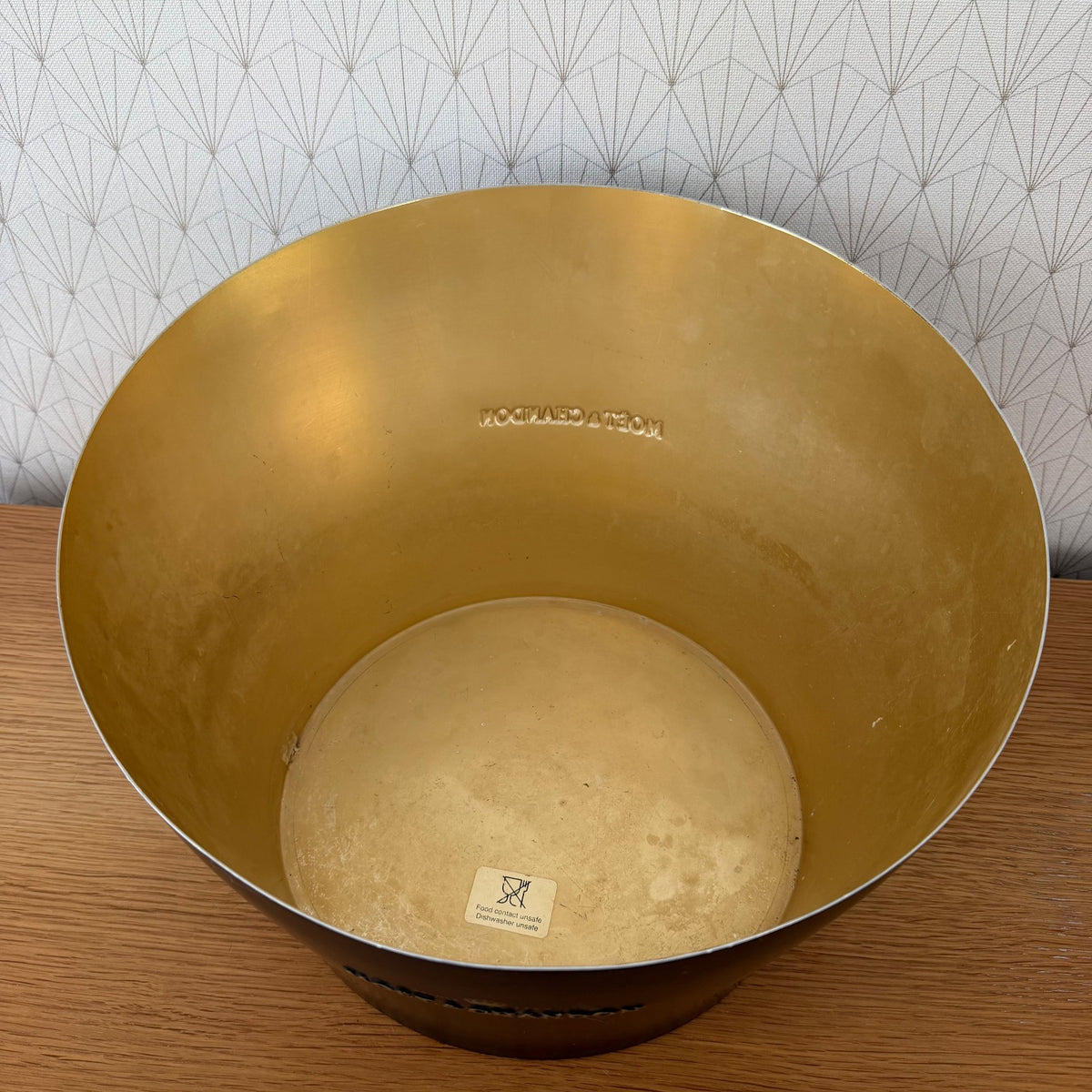 French Champagne Ice Bucket Black Metal Wine Cooler Moet chandon 04092614