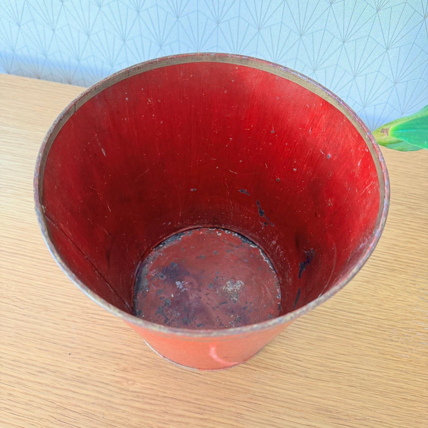 French Tole Planter Red Hand Painted Floral Napoleon III Vintage 15062422 Fleamarketfrance