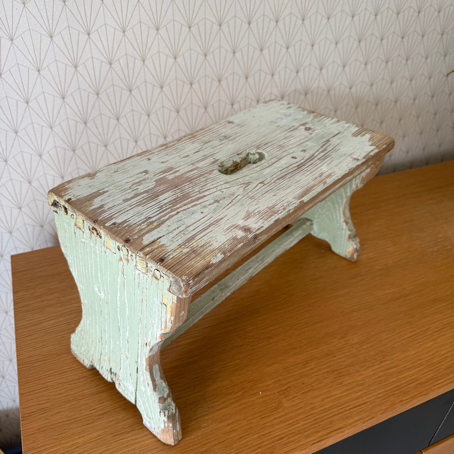 French Antique Milking Stool Green Paint Rustic Farmhouse Decor 2702252 Fleamarketfrance