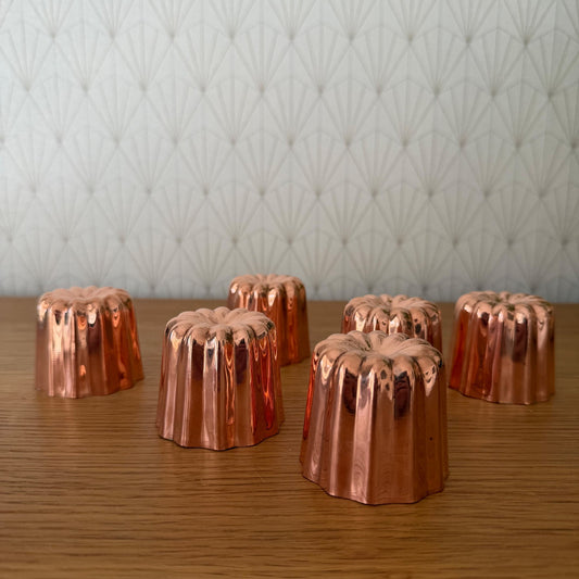 French Copper Canele Molds Set of 6 Traditional Baking Molds 13052613 Fleamarketfrance