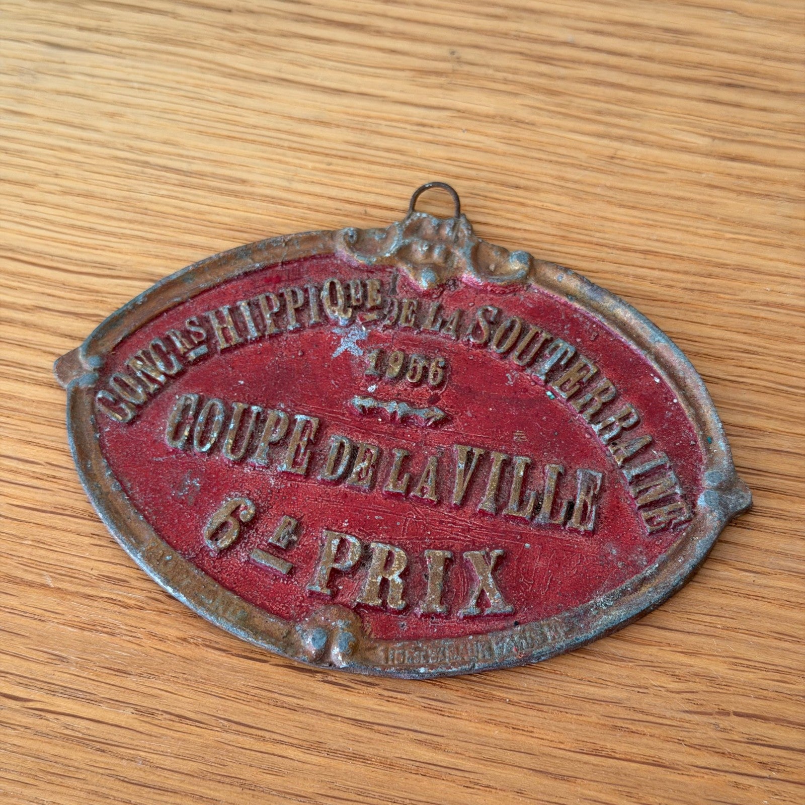 French Horse Show Prize Plaque 1956 Agricultural Trophy Award 1301269 Fleamarketfrance : French vintage and antique decor