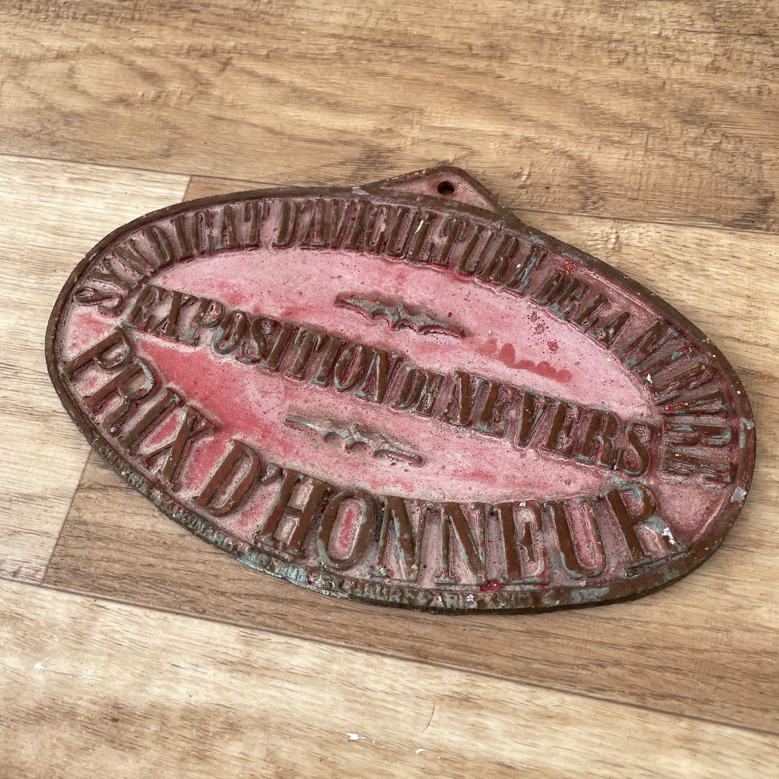 French Agricultural Award Plaque Vintage Prize Sign Trophy Metal 1103256 Fleamarketfrance