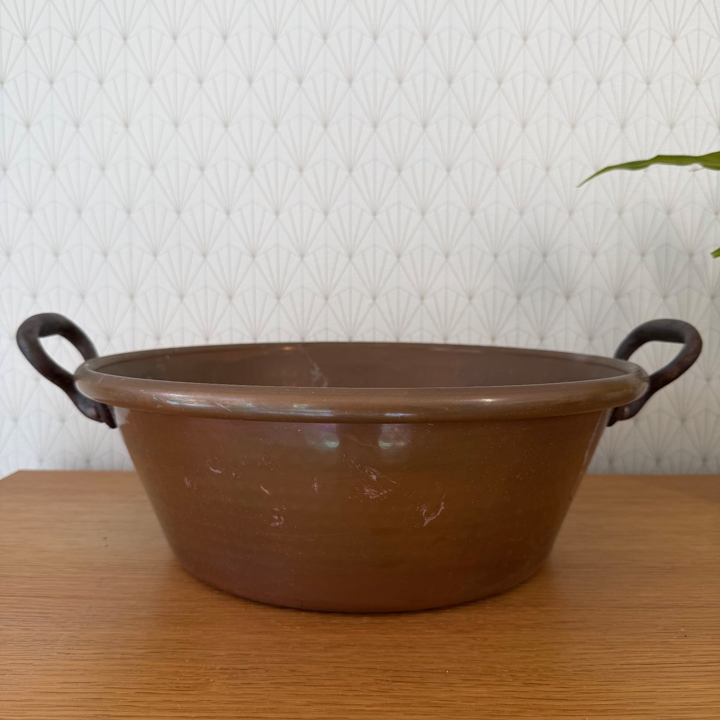 French Copper Jam Pan Bronze Handles Villedieu Vintage 1906261
