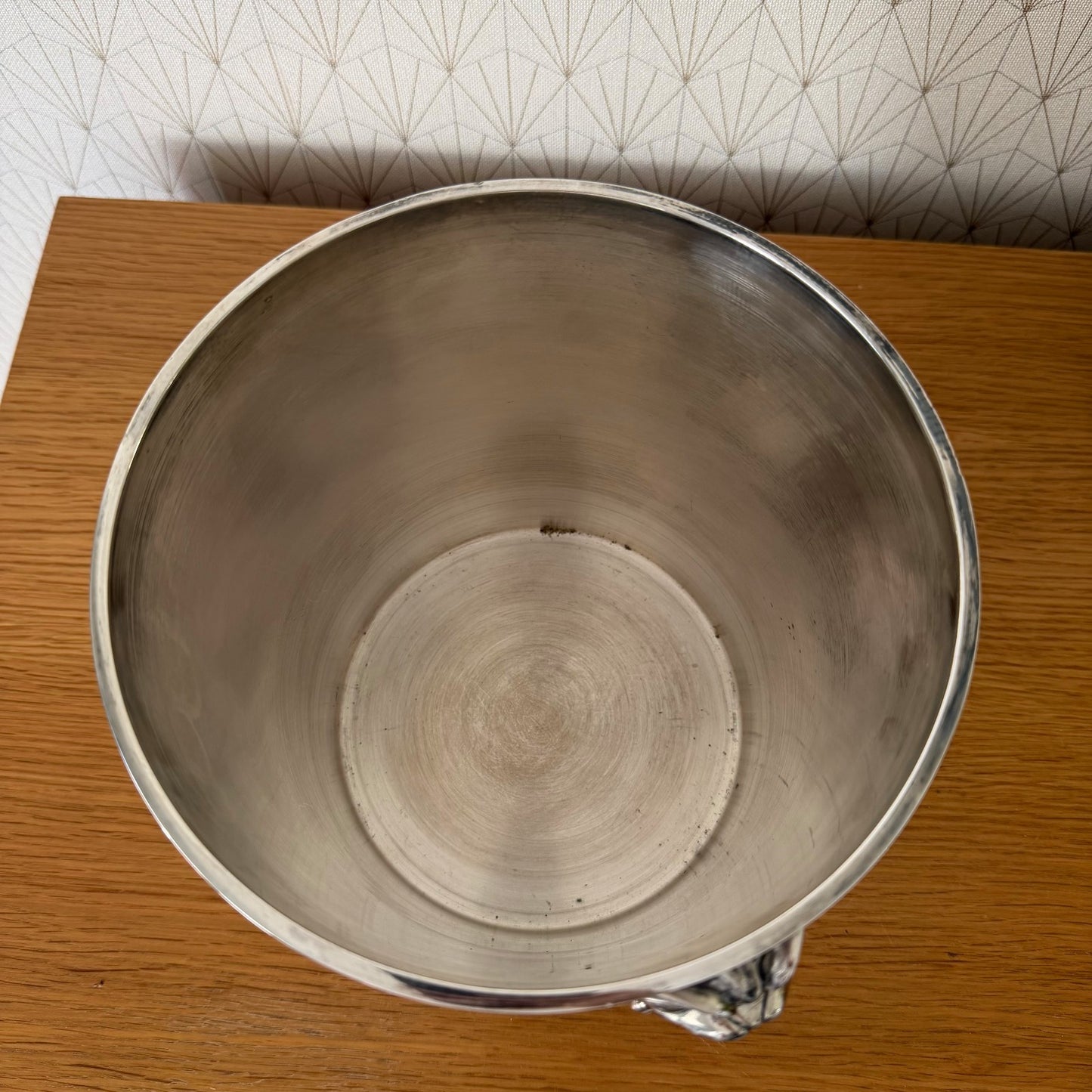 French Ercuis Silver Plate Champagne Bucket Lion Head Handles Vintage 27062620 Unbranded