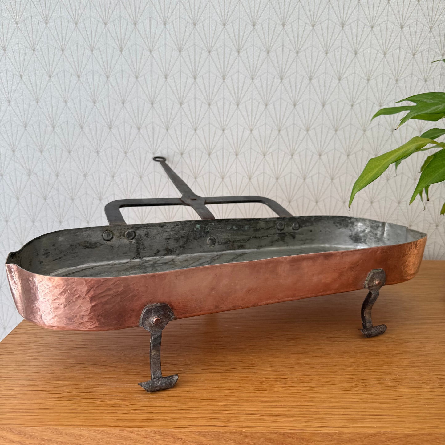 French Copper Pan Leche-Frites Tin Lined Vintage Braising Cookware 1906256 Fleamarketfrance