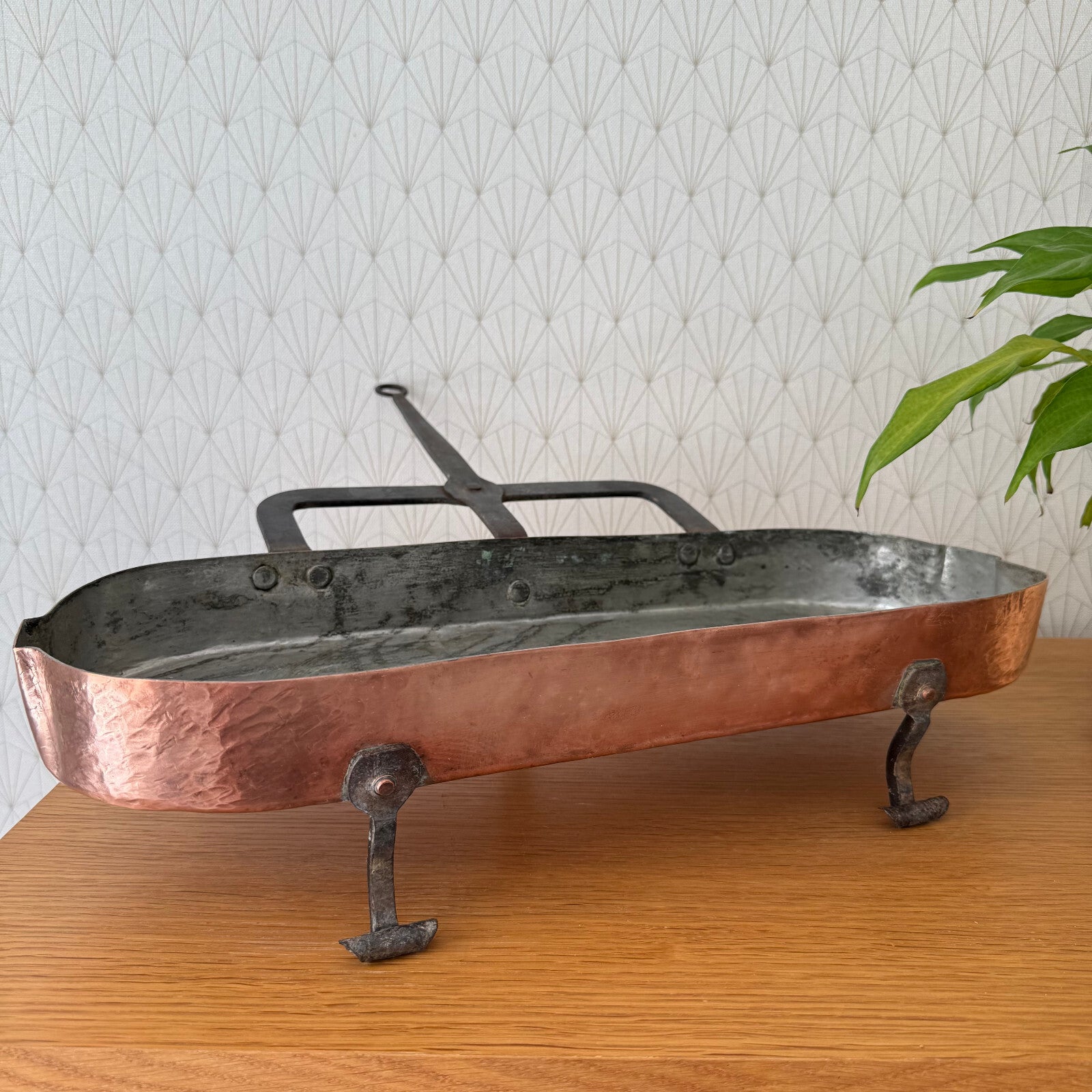 French Copper Pan Leche-Frites Tin Lined Vintage Braising Cookware 1906256 Fleamarketfrance