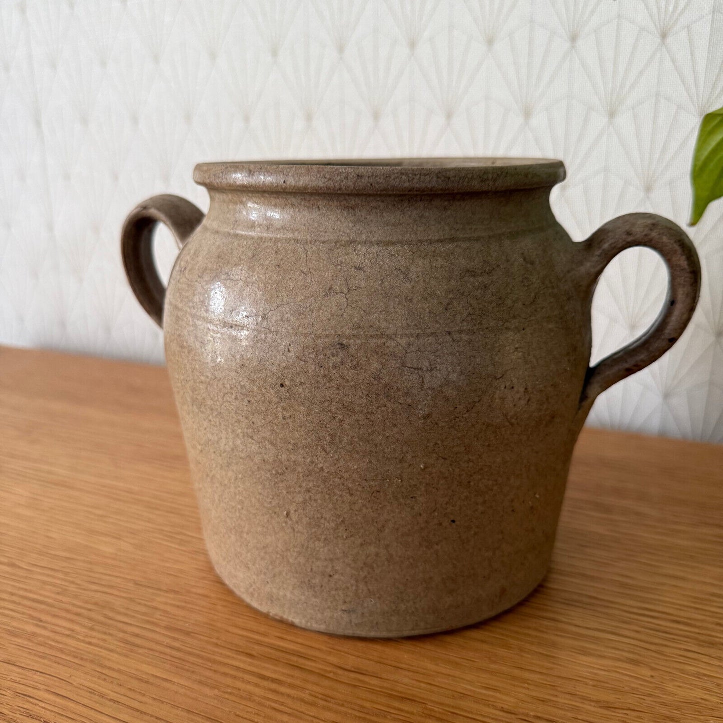 HANDMADE GLAZED STONEWARE ANTIQUE FRENCH CONFIT POT 2502255 Unmarked