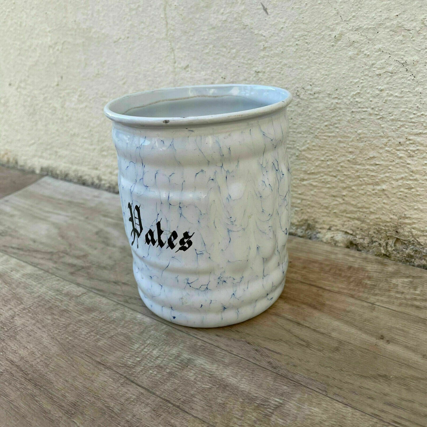 French Enamel Canister Vintage Bistro Kitchen Storage Pot 1900s 03112111 Fleamarketfrance